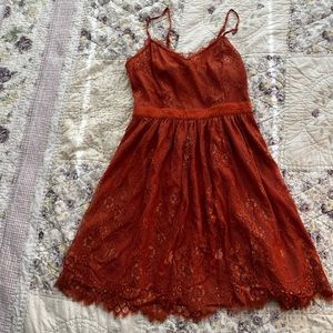forever 21 exclusive peachy lace dress